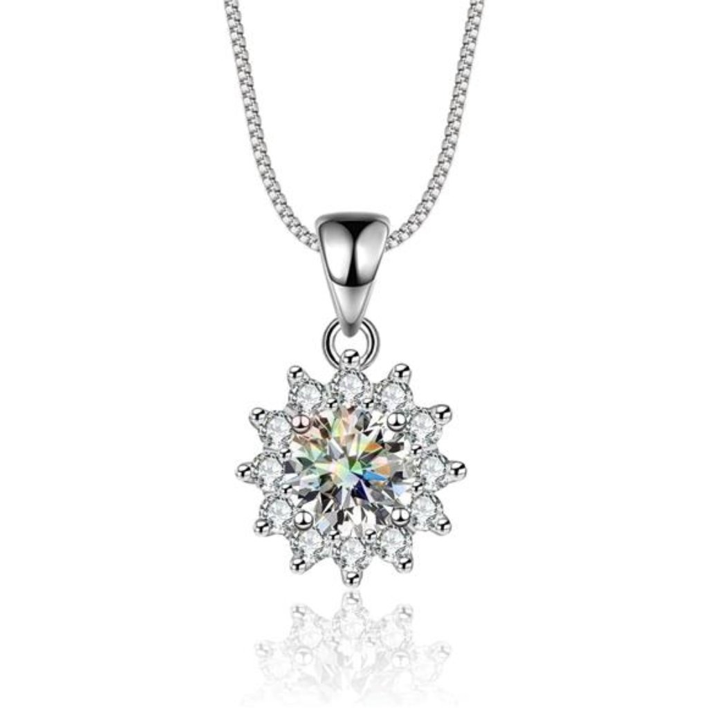 Sunflower Pendant Necklaces For Women With Birthstone 925 Sterling Silver Trendy 72$